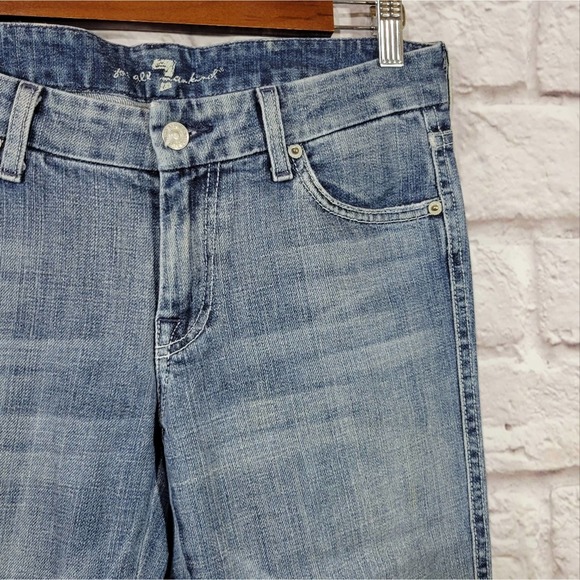 7 For All Mankind Women's Classic Blue Boot Cut Jeans - Picture 5 of 12